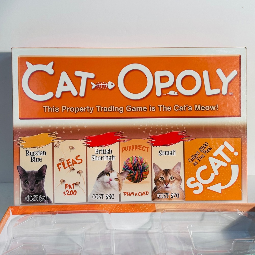 Late for the Sky Cat-Opoly Board Game Unisex OS Orange Good Cat Theme Parody Y2K